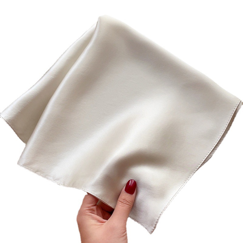 [Solid color] silk Mulberry silk small square scarf women's versatile spring and autumn scarf with suit wholesale