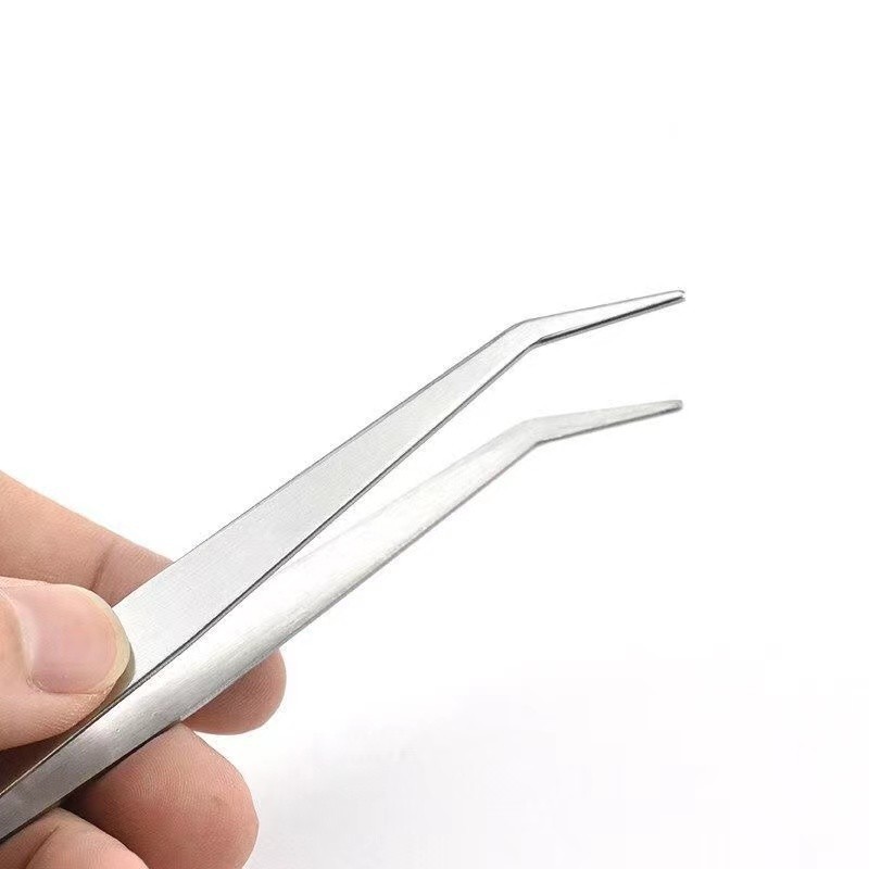 Stainless steel tweezers hand account bird's nest peach hair nail straight elbow hardware tools mobile phone repair group manufacturers supply