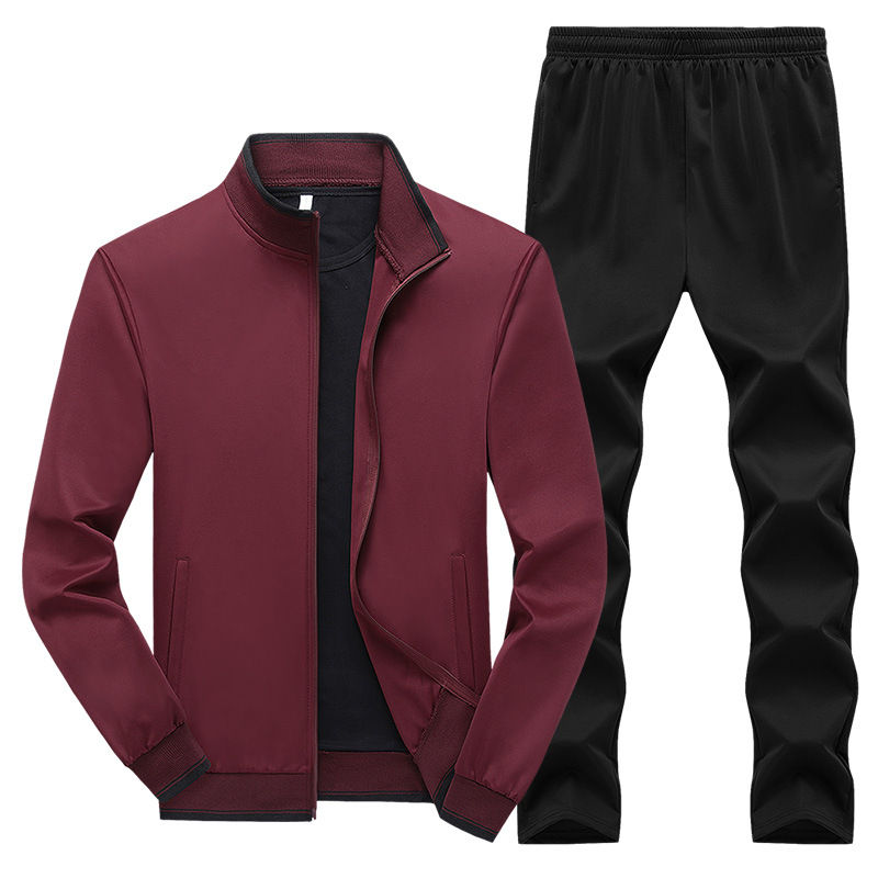 Factory direct spring, autumn and winter middle-aged and elderly men's leisure suit two-piece sweater suit casual outfit dad outfit