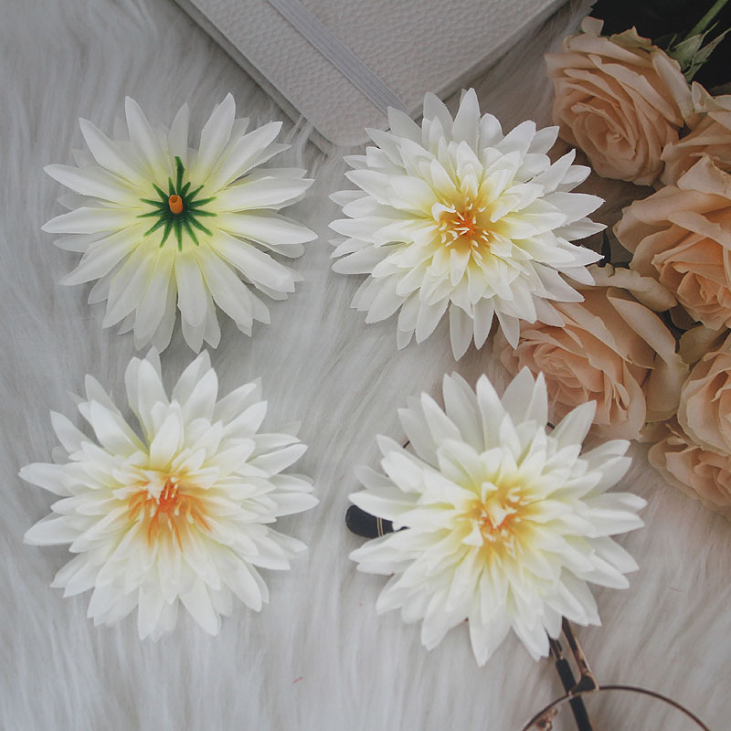 With flower core chrysanthemum head big simulation silk cloth flower DIY home decoration diy material 7.5cm simulation pine needle