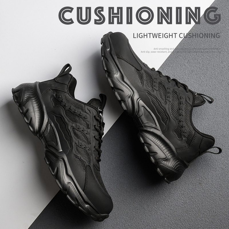 Cross-border protective shoes men's steel toe cap anti-smashing anti-piercing breathable lightweight soft bottom work shoes wholesale summer protective shoes
