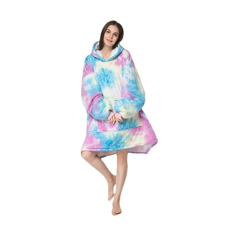 Huggle hoodie怠け者の頭のテレビのじゅうたんの屋外の防寒服と帽子をかぶって綿毛の保温服の室内のパジャマをつかみます。|undefined