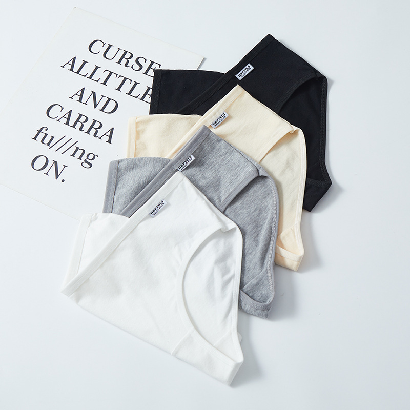 A001 underwear women's cotton wholesale women's underwear solid color candy color girl student mid-waist cotton briefs