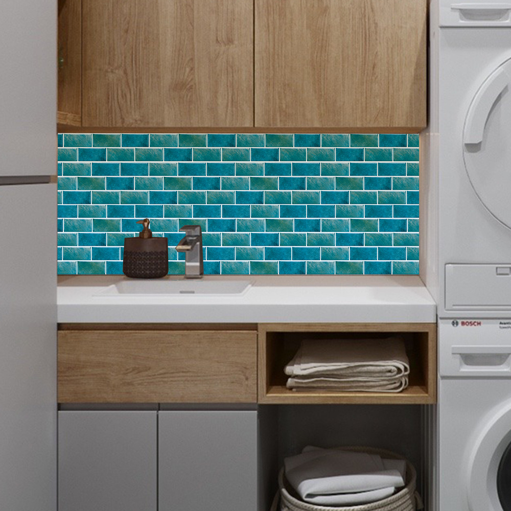 AMJ kitchen stickers waterproof and oil-proof high temperature resistant self-adhesive American style imitation tile wallpaper PVC sheet strip sticker