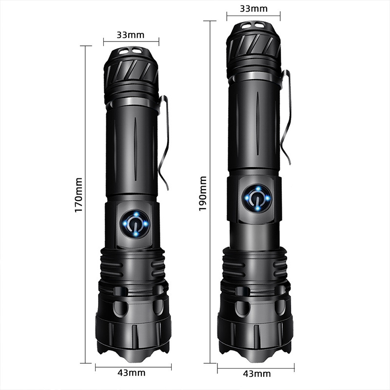 New retractable zoom flashlight X20 aluminum alloy 5-gear flash SOS long-range strong light flashlight xhp70