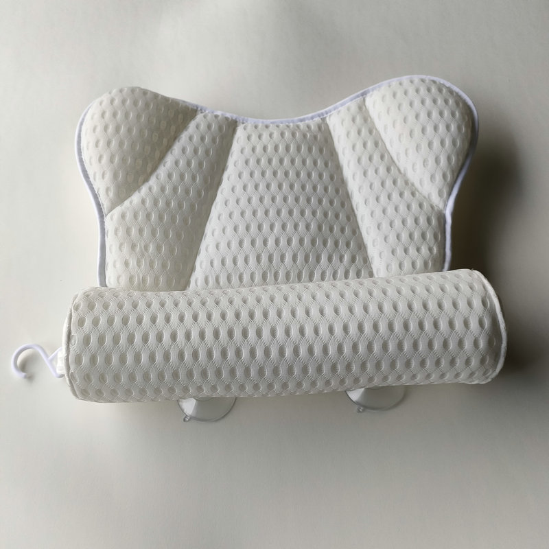 Factory spot washable butterfly Bath Pillow Head hotel bathroom suction cup pillow mesh Bath SPA pillow