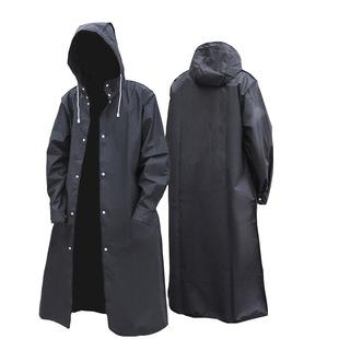 EVA Windbreaker Foreign Trade Cross-border Raincoat Men's and Women's Outdoor Integrated Extra Large Long Thickened Black and White Poncho Rain