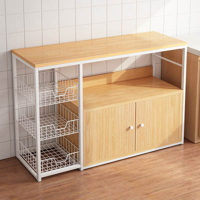 Kitchen Storage Rack Floor Multi-Layer Microwave Oven Cabinet Storage Rack Multifunctional Vegetable Pot Storage Rack