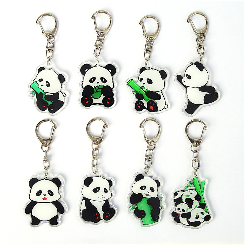 Cartoon panda keychain acrylic pendant student holiday small gift decoration ornaments cute key chain accessories