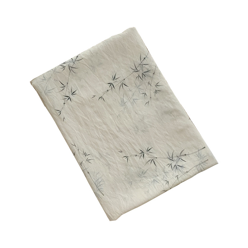 Bamboo Shadow Jiangnan Cotton and Linen Printed Fabric Chinese Style National Style Bamboo Printed Fabric Cheongsam Shirt Dress Fabric