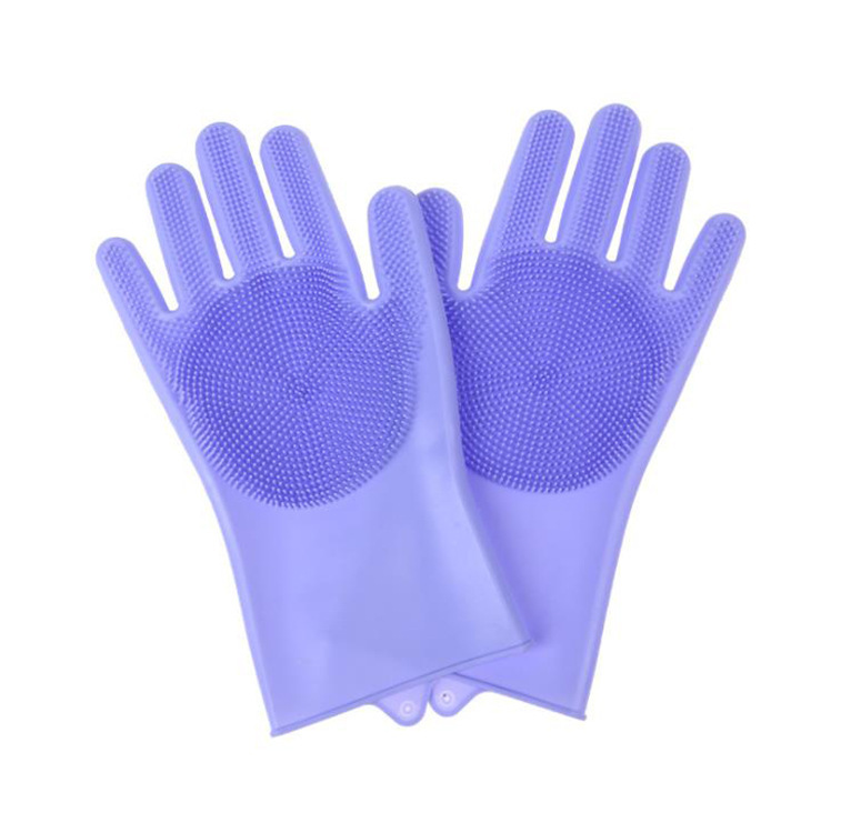 Silicone dishwashing gloves household thickened durable cleaning kitchen household gloves car wash laundry bath gloves