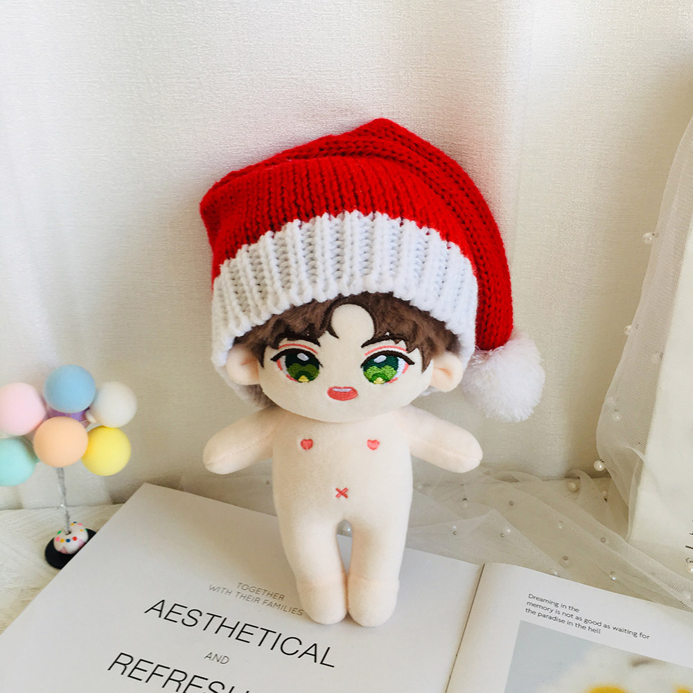 Spot 20cm doll clothes Smiley wool hat 20cm cotton doll with knitted hat replacement Collection