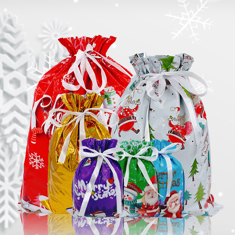 2024 Cross-border New Christmas Packaging Bundle Drawstring Gift Bag Santa Candy Gift Bag suit_voghion.com