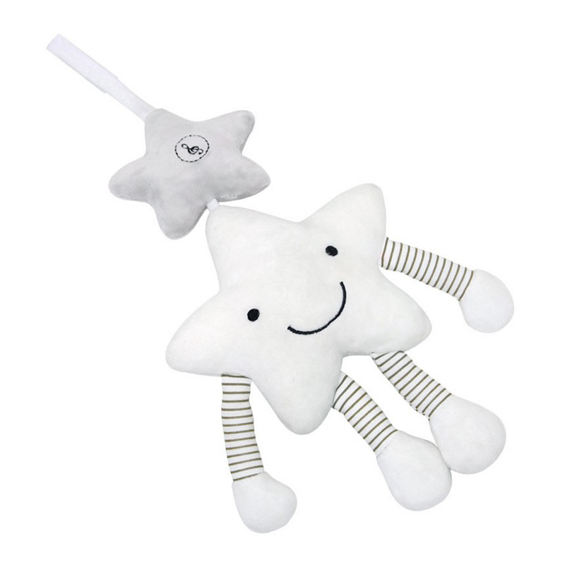 BBSKY baby bed hanging white five-star music Bell pendant cloud rattle car hanging baby plush toy