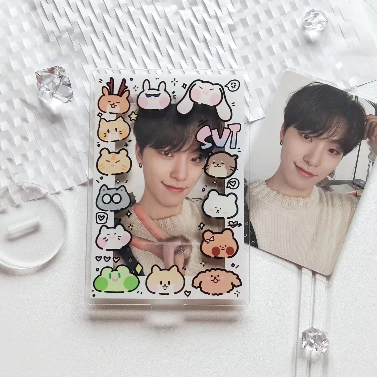 SEVENTEEN card holder ins photo frame disassembly Music 3-inch photo desktop display acrylic decoration customization