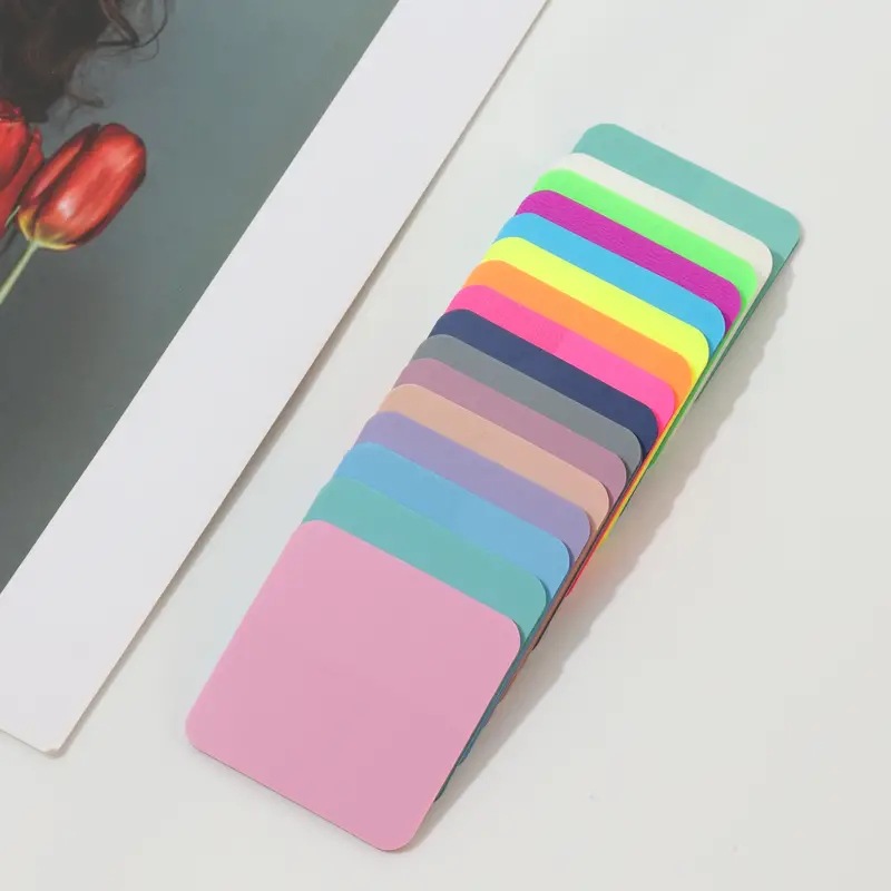 45*45 Square Translucent Post-it Notes PET Post-it Transparent Index Stickers Fluorescent Color Morandi Color Index Stickers