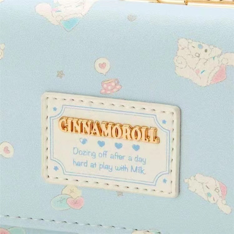 Yugui Big Ear Dog Short Wallet Floral Pu Leather Zipper Buckle Card Holder Wallet Cute Cartoon Japanese Style White