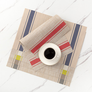 Woven Teslin PVC Japanese Style High-end INS Style Heat Insulation Mat Restaurant Kitchen Square Picnic Mat