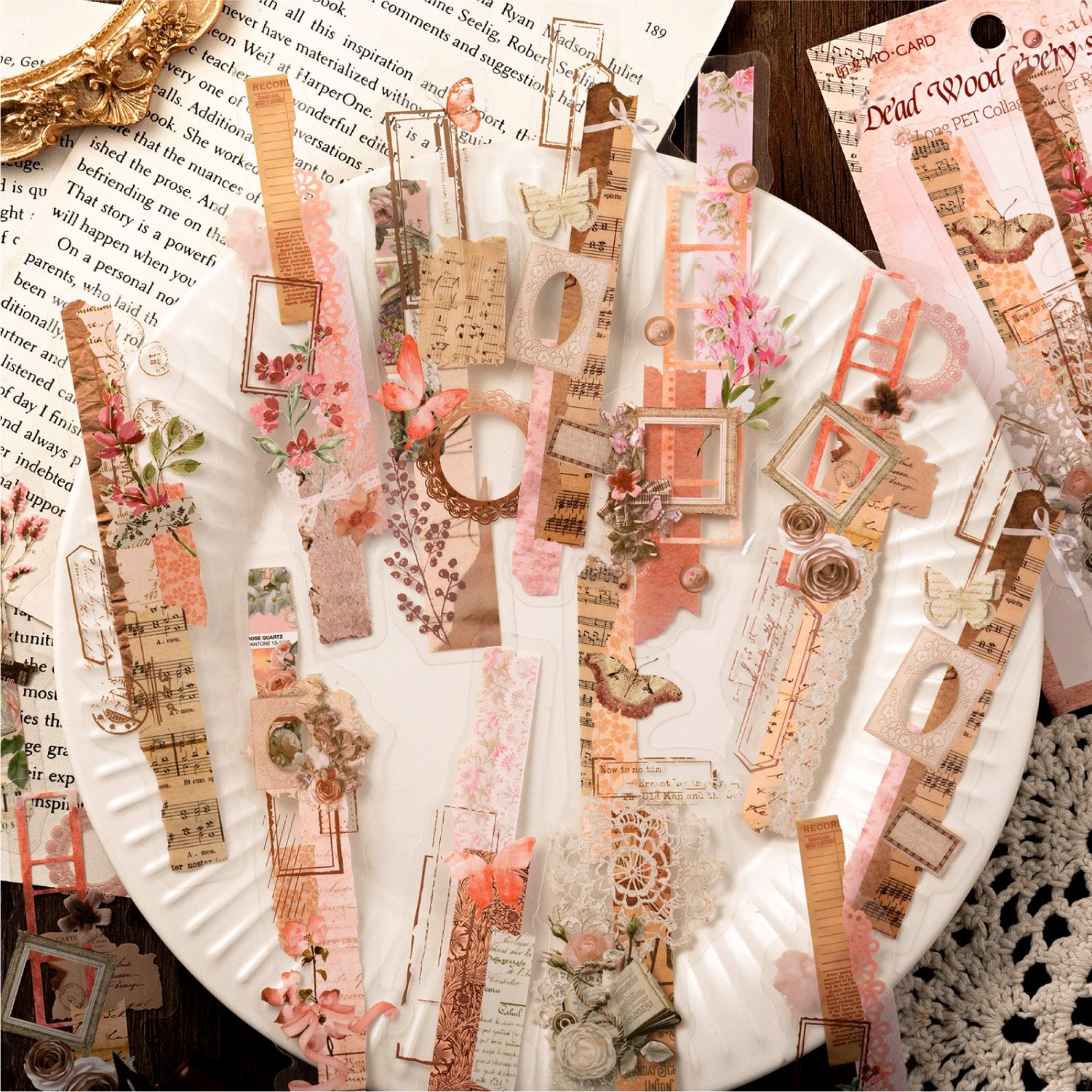 Mo Mo Mo long PET collage stickers paper room laboratory series Journal DIY decorative material stickers 6 models