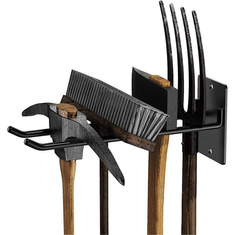 American Style Iron Garden Tools Display Wall Mounted Storage Rack Wall Shovel Rake Broom Hose Spade Storage Rack