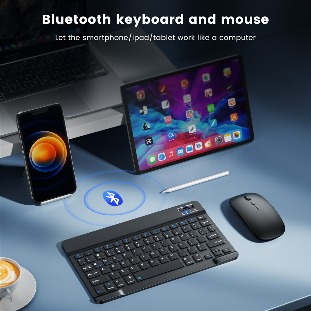 For Mobile Phone Tablet PC Wireless Bluetooth Keyboard Mouse Apple Samsung Xiaomi Russian Thai Vemba Spain