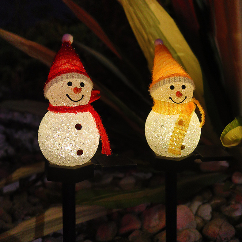 Solar ground lamp Christmas decoration snowman lamp outdoor garden garden landscape lamp Lawn ground lamp cross-border