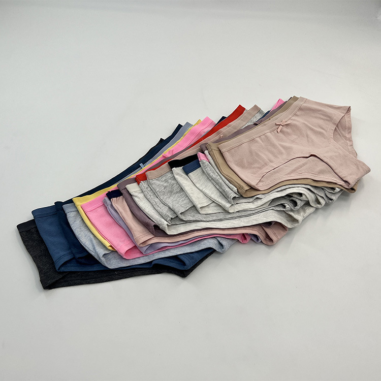 European and American Foreign Trade Single cotton comfortable breathable sheath underwear pure cotton wide-brimmed solid color shorts women's low waist briefs