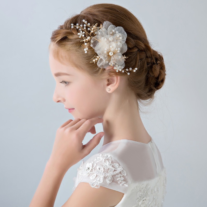 Children's dress accessories flower hair accessories headband Girls performance headdress headband flower girl wedding dress headdress flower jewelry hairpin