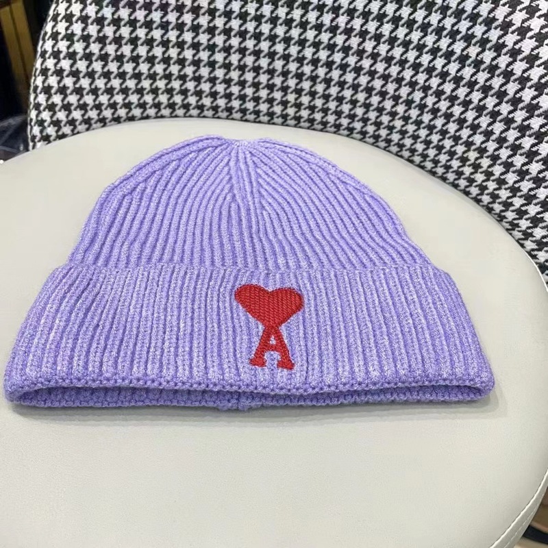 秋冬桃心A愛小衆毛糸帽刺繍フリルニット冷帽男女同項韓版潮帽|undefined