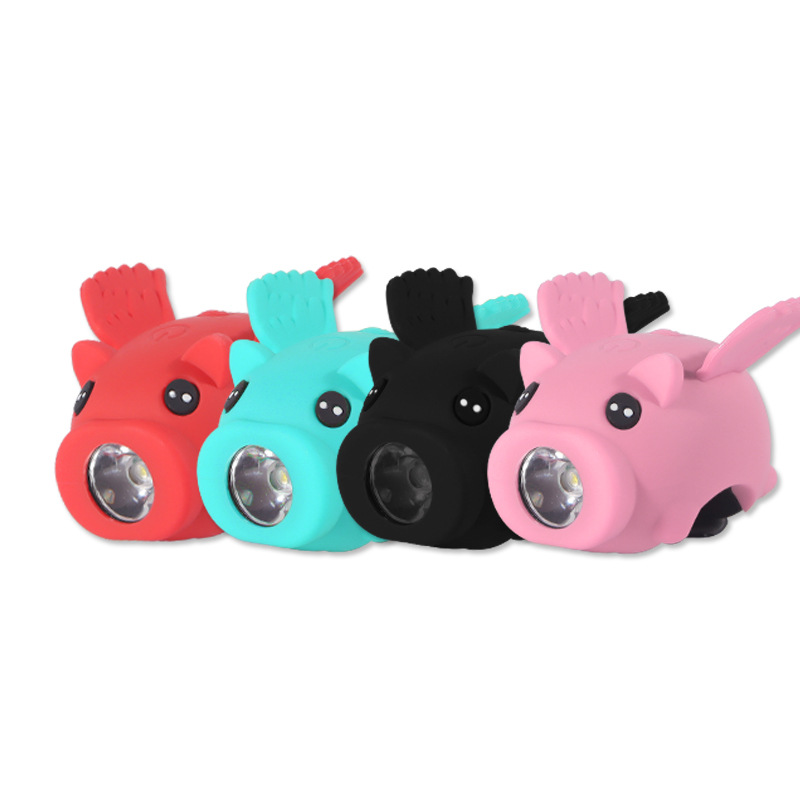 New bicycle light Type-c rechargeable children's bicycle creative Flying Pig horn light night riding light
