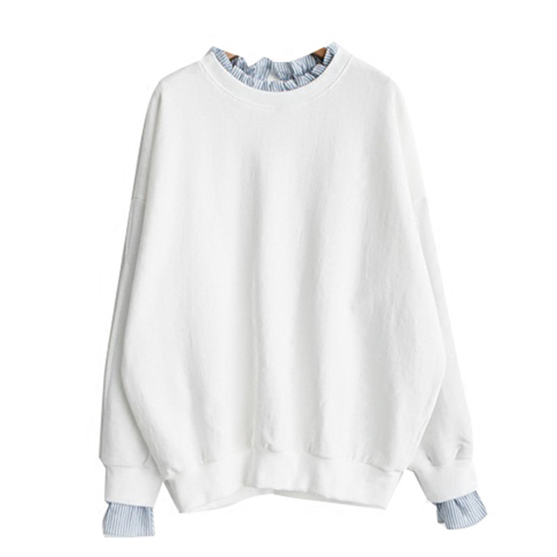 Autumn New Large Size Loose Long-sleeved Women's Round Neck Thin Coat Top