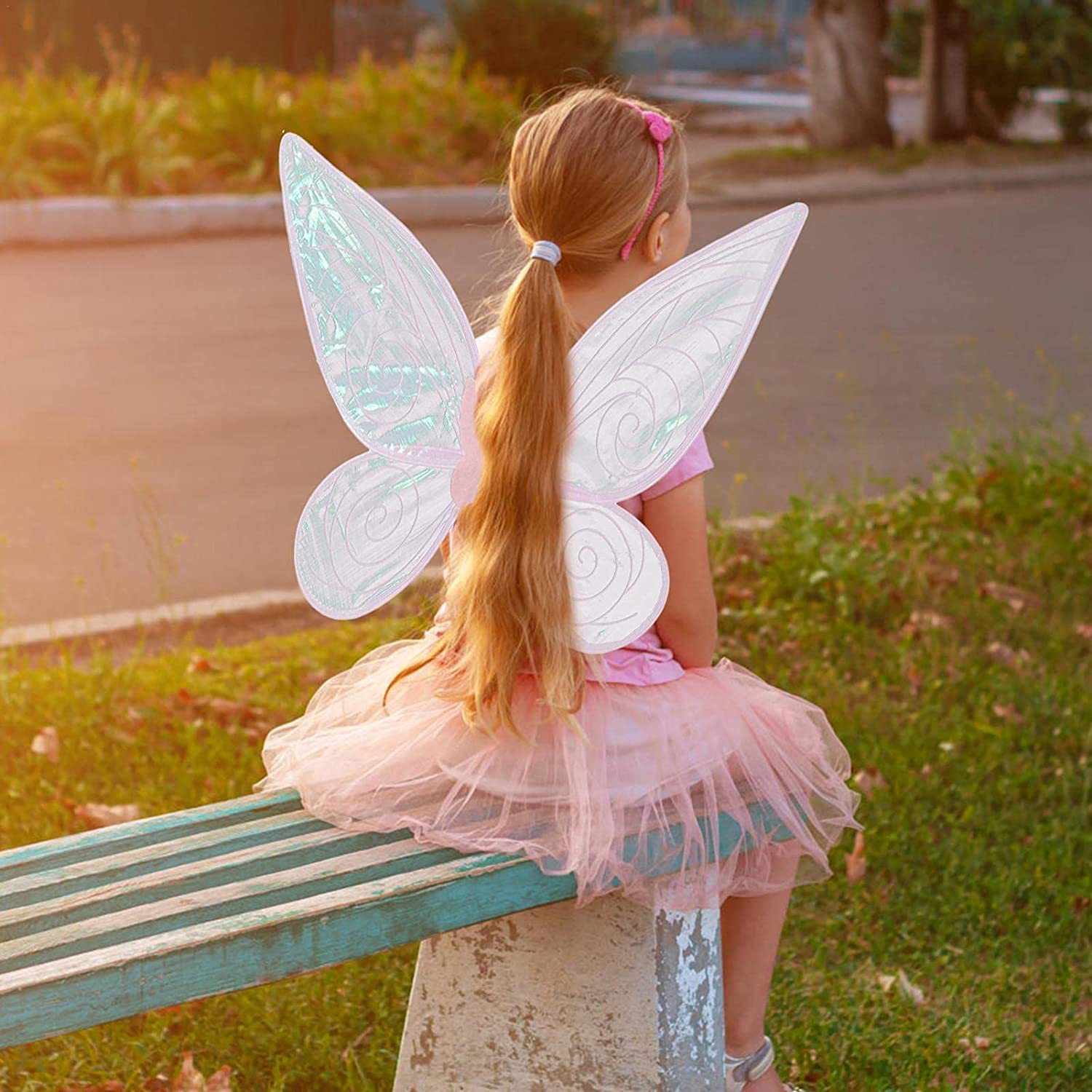 Cross-border explosions snowflake butterfly wings can be folded in half colorful angel wings adult children Festival performance props