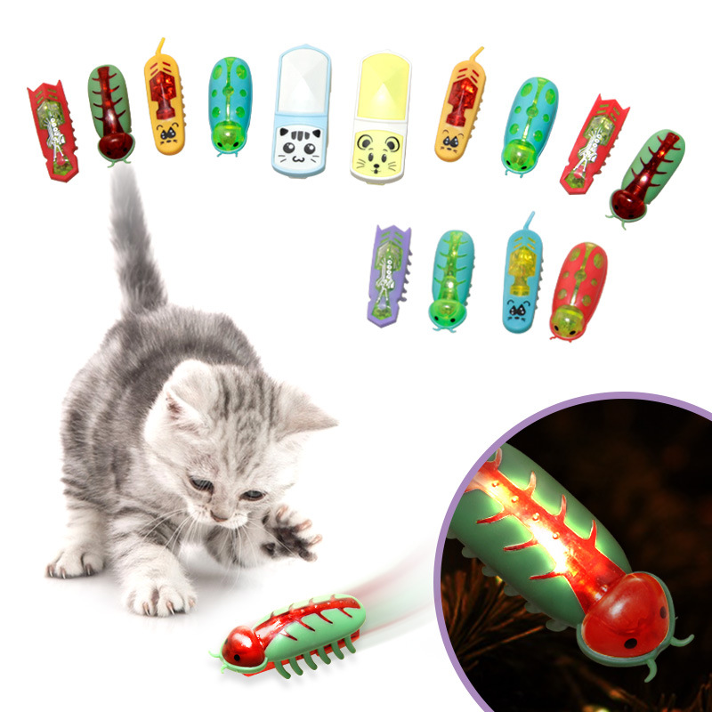 Pet electric jumping insect cat toy vibration with light a variety of cat dog toothbrush insect pet toys wholesale