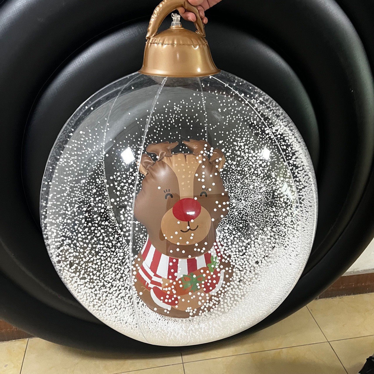 2023 new inflatable Christmas ball inflatable LED Christmas luminous ornaments crafts children Christmas snowman_voghion.com