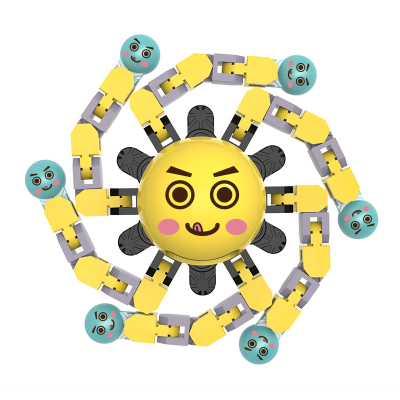 Explosions wholesale fingertip gyro face octopus toy robot decompression luminous machinery cross-border