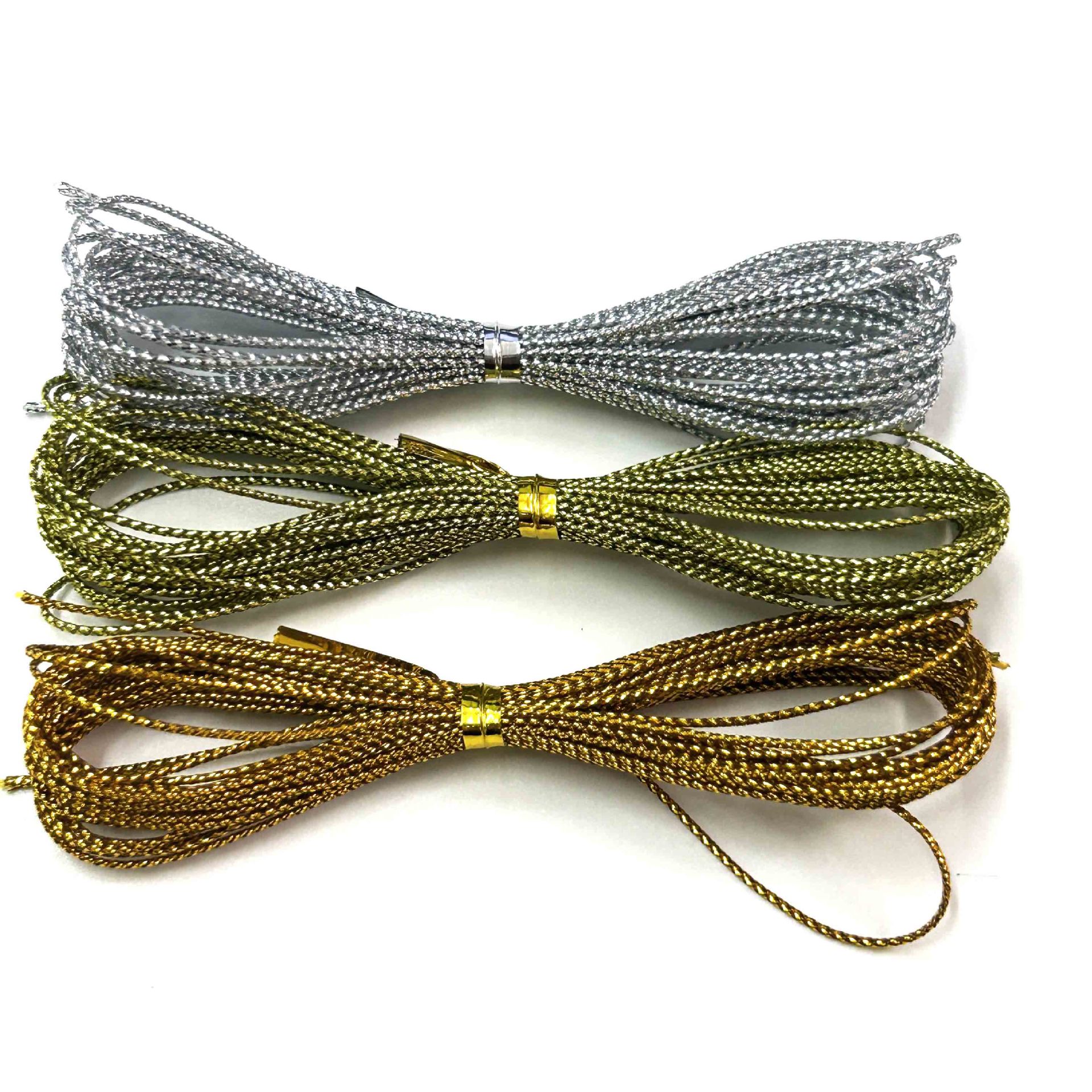 0.8MM/1MM/1.5MM gold/silver rope tag rope metal rope wire braided wire gold and silver wire customized winding
