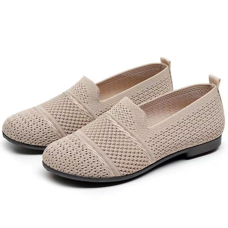 New spring women's cloth shoes wholesale fashion casual women's shoes flying woven breathable shoes women's slip-on women's shoes