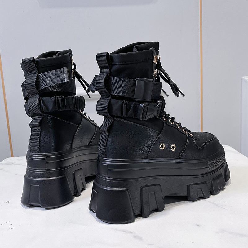 British Style Martin Boots Women's Autumn 2021 New Thick-soled Heightened Ankle Boots Handsome Motorcycle Boots ins Trendy Cool Ankle Boots