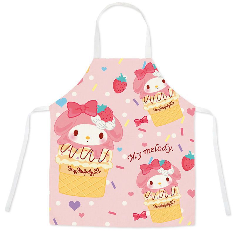 Big Ear Cartoon Dog Water Retaining Anti-fouling Apron Women's Kitchen Cooking Household Kitchen God Sleeveless Work Women's Waist Work Clothes