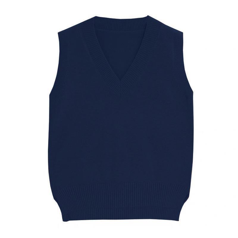 2024 Spring and Autumn New Loose All-match Lazy Style Pullover V-neck Vest Sleeveless Knitted Waistcoat Women's Sweater