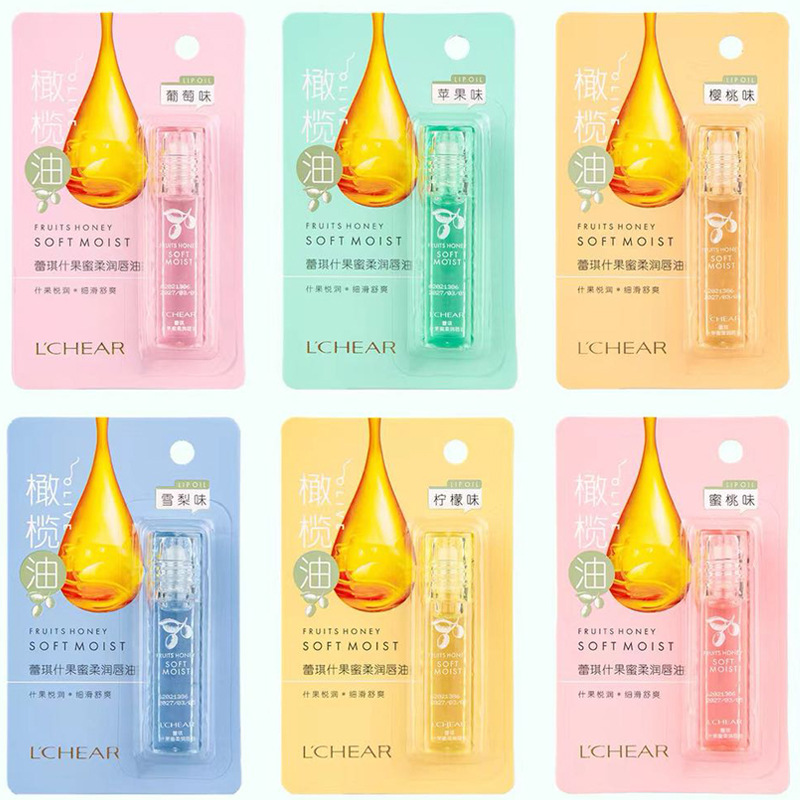 Leiqi E576 Olive Oil Shicuo Honey Soft Lip Oil Ladies Winter Base Fruit Flavor Lip Oil Wholesale for Hair
