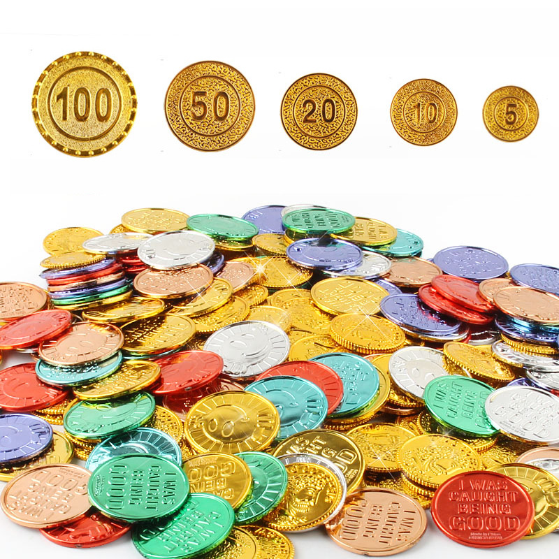 Children's Toy Coin Points Reward Tokens Props Lucky Draw Chips Game Pirates Primary School Children Kindergarten Gold Coin