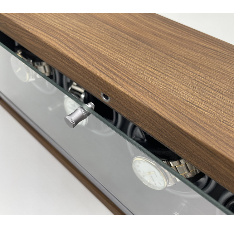 [Color Box] Black Walnut Pattern Wood 4-Epitope Automatic Mechanical Watch Shaker Chain Motor Watch Box