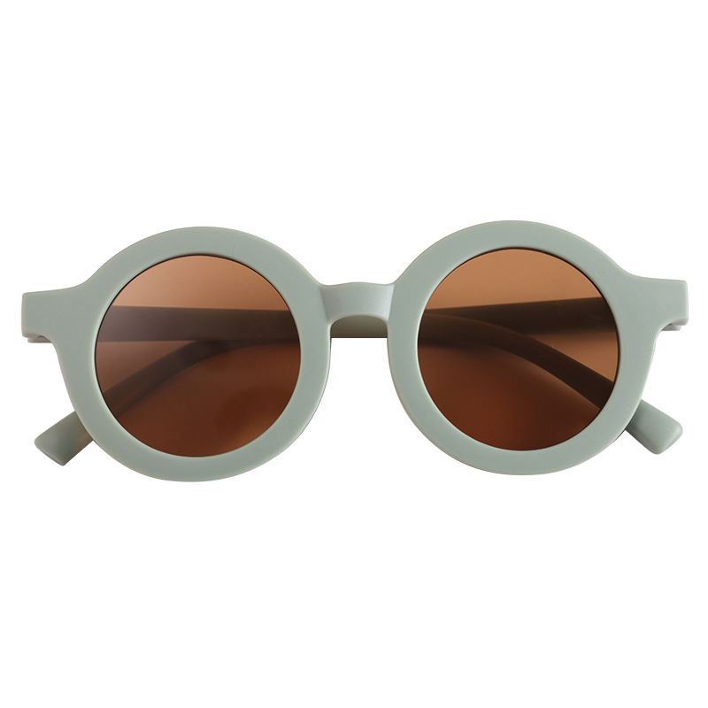 Frosted children's round sunglasses sunglasses sunshade UV protection children's sunglasses for boys and girls baby decorative personalized glasses tide