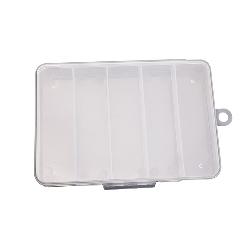 Luya five-box Luya bait box transparent fishing plastic bait box black transparent large, medium and small ornaments gift storage box