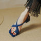 Summer 2022 New Chunky Heel Cross Strap Set Toe Sandals Women's Summer Belt Buckle Mid-heel Retro Elegant Women's Shoes