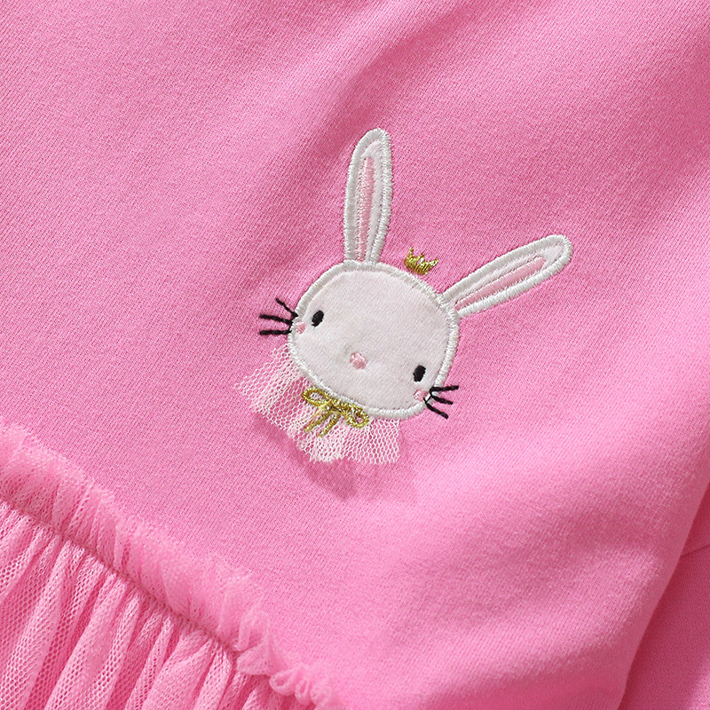 Little maven 2024 European and American style cartoon girls long sleeve mesh skirt autumn cotton children's princess skirt