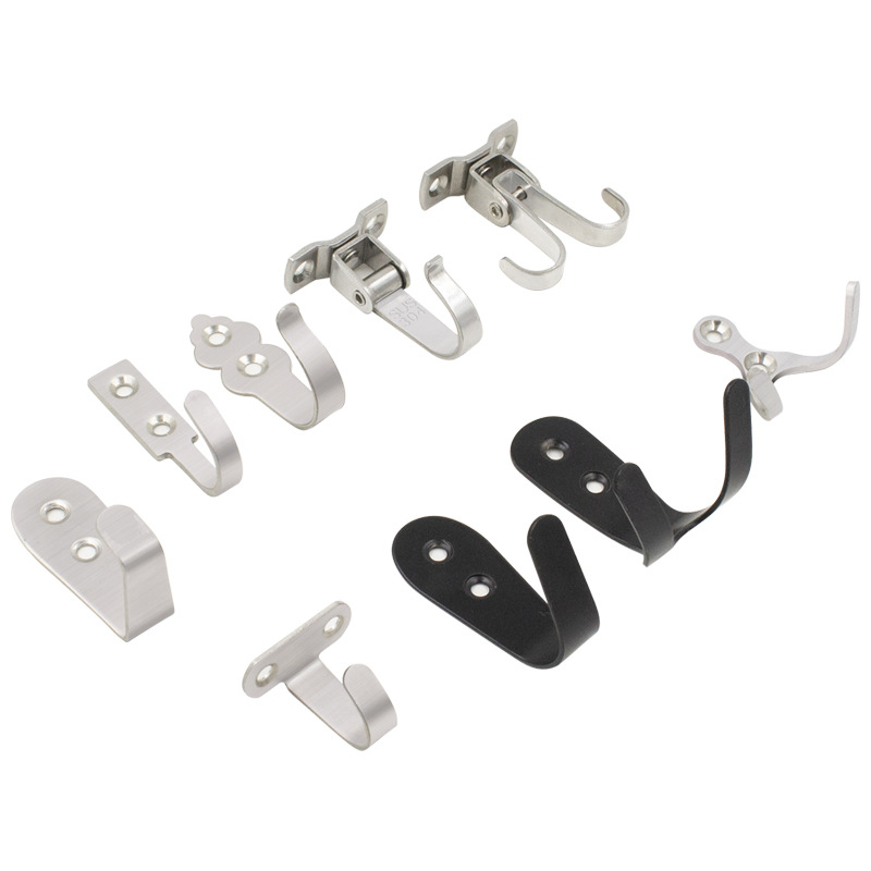 Stainless Steel Non-Magnetic Solid Single Hook Kitchen Bathroom Coat Hook Rack Hook Hotel Hotel Decorative Door Rear Hook