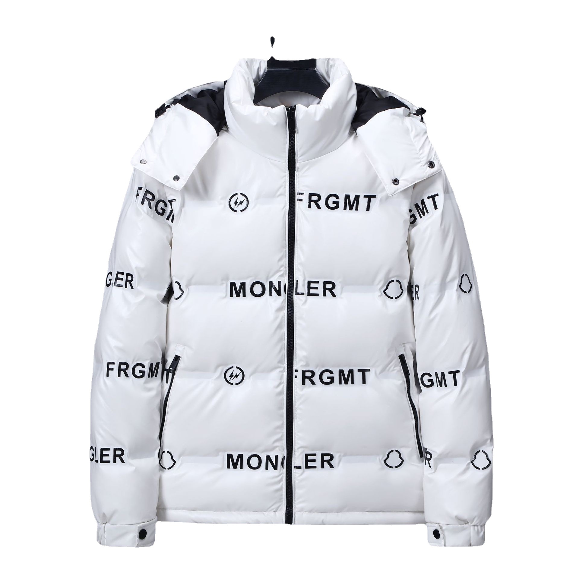 21 new bright surface disposable down jacket men's fashionable short Korean style fashionable classic all-match couple printing craft coat
