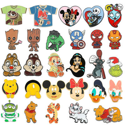 Cartoon Perimeter Mickey Minnie Zootopia Metal Badges Qiqi and Titi Snow White Paint Brooch